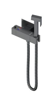 Гигиенический душ со смесителем Wonzon & Woghand WW-88819903-BGM с термостатом тёмный графит